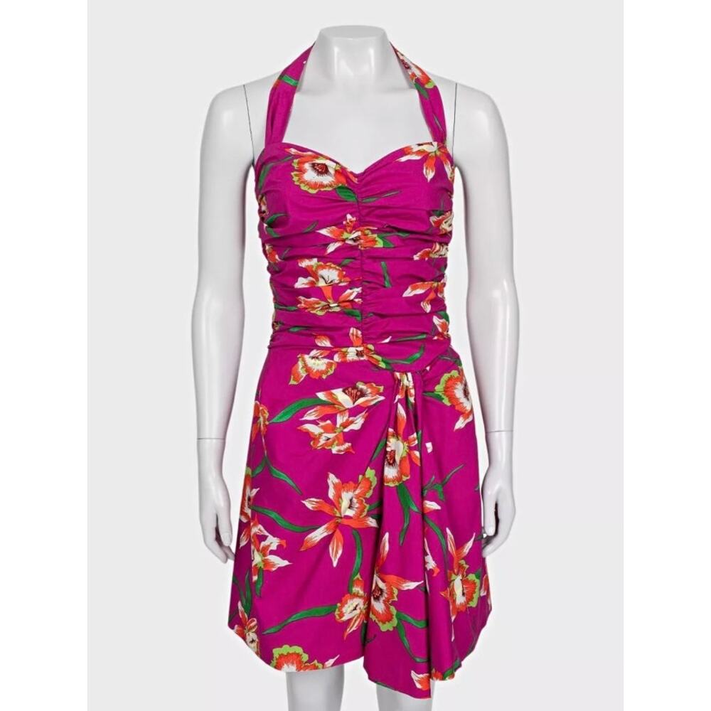 Christian Dior 2011 Pink Printed Cotton Dress - Size 38
